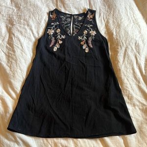 Umgee Black Tank Dress with Beautiful Stitched Details